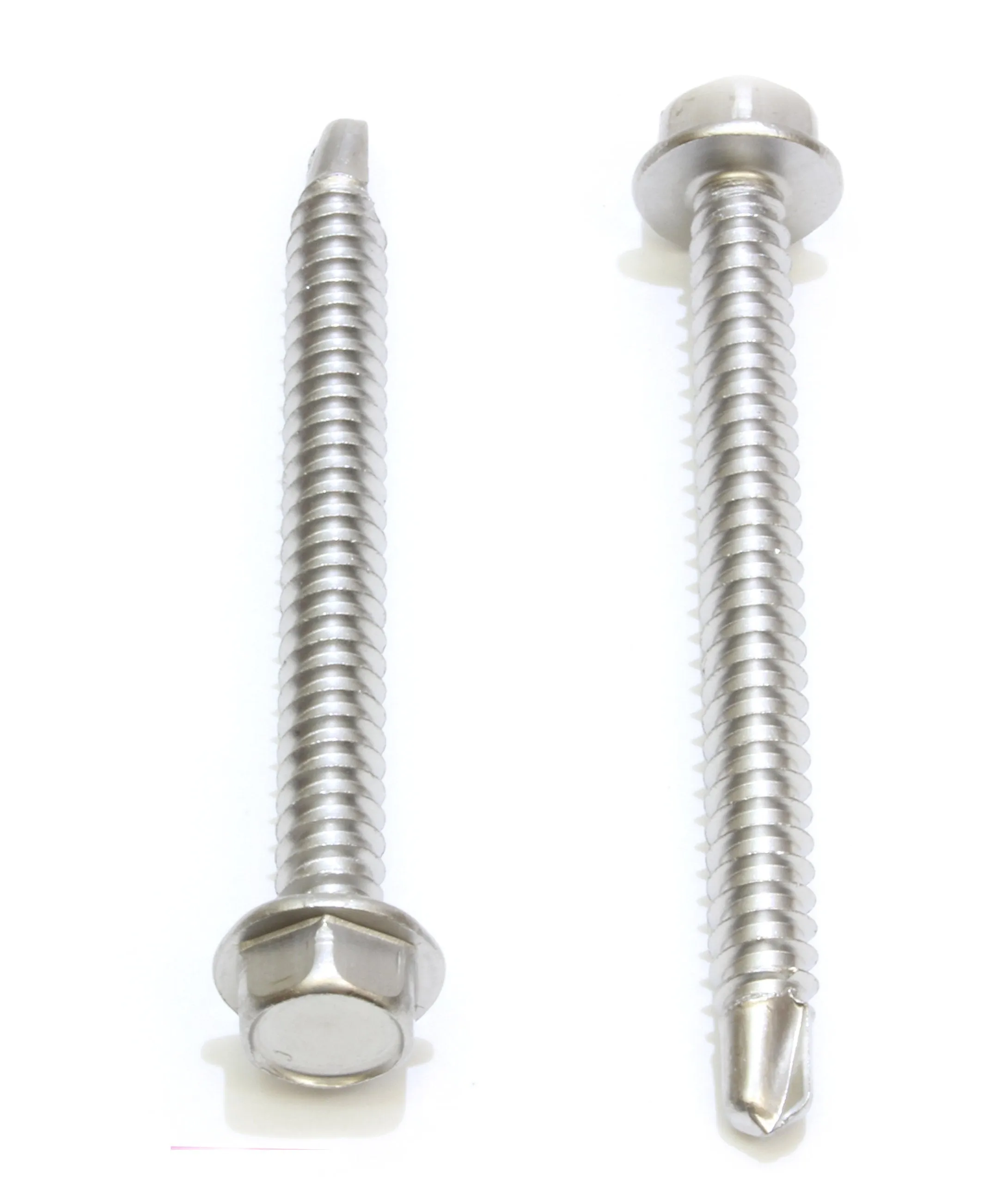 14 X 3'' Hex Washer Head Self Drilling Screws, (50 pc) 410 Stainless Steel Self Tapping