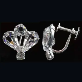 1928 Jewelry Classic Vintage Austrian Crystal Screw Back Clip On Earrings