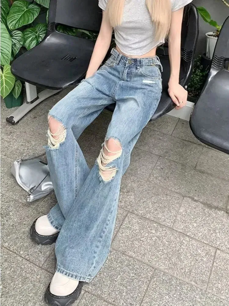 2024 Summer Holes High Waist Retro Jeans