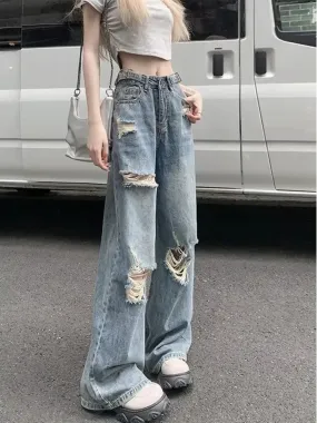 2024 Summer Holes High Waist Retro Jeans