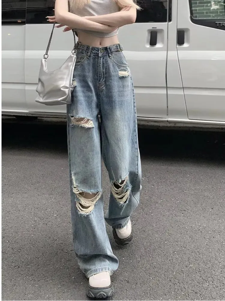 2024 Summer Holes High Waist Retro Jeans