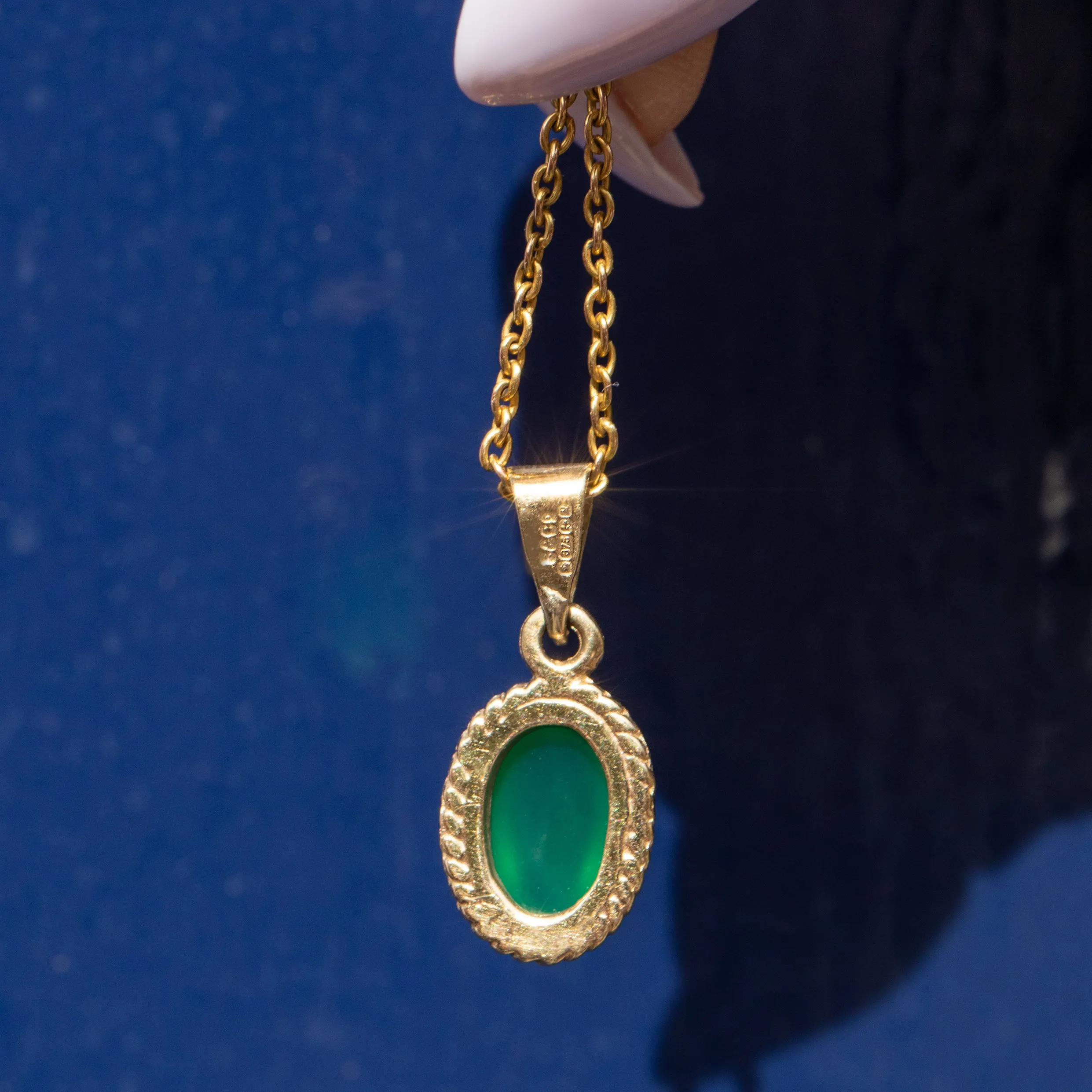 9ct Gold Chrysoprase Charm