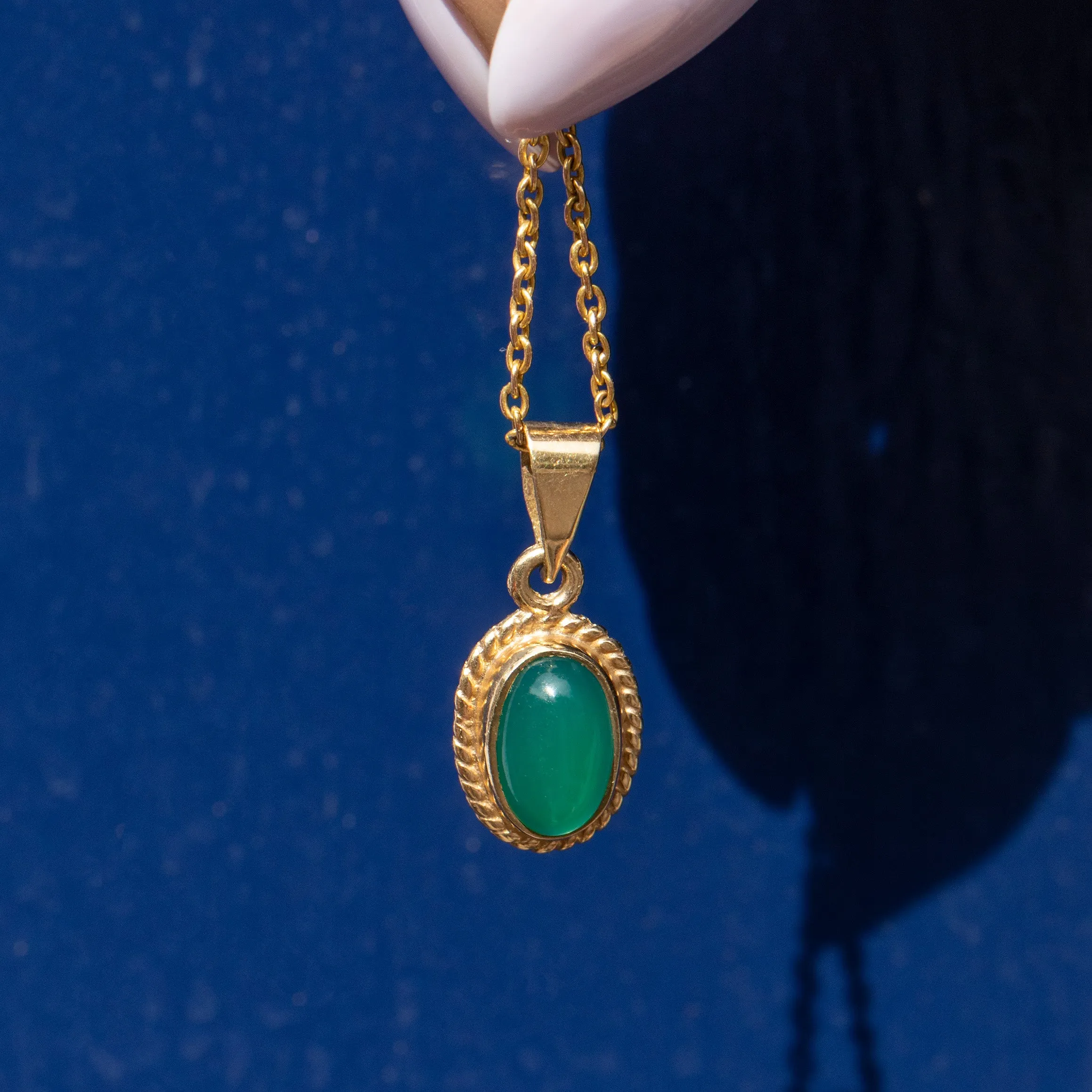 9ct Gold Chrysoprase Charm