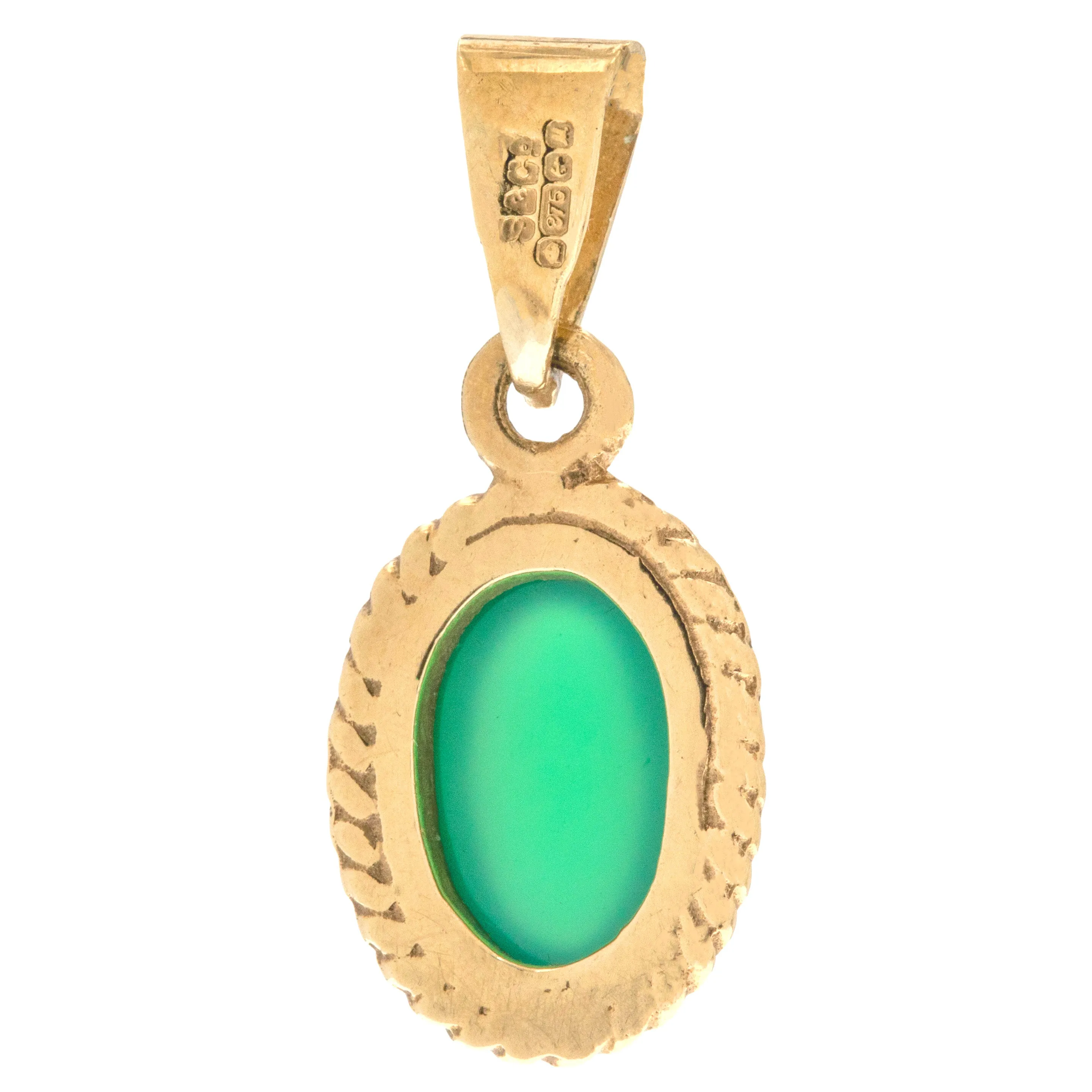 9ct Gold Chrysoprase Charm