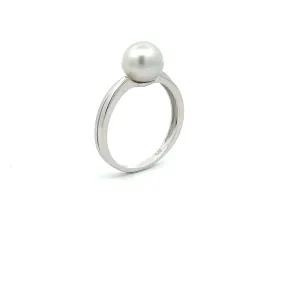 9K White Gold Australian South Sea Cultured 8 -9 mm Pearl Ring