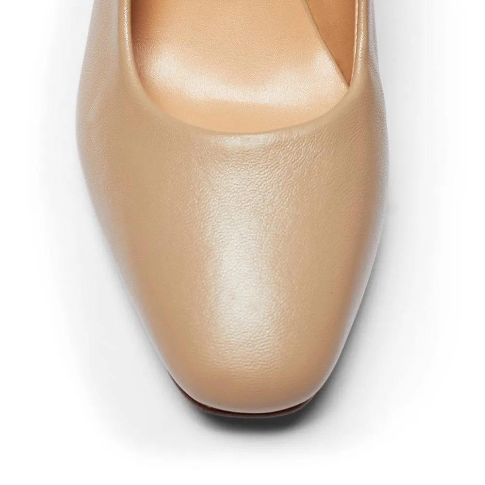 Amber Heel in Nude Leather