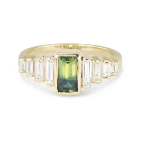 Art Deco Sapphire 14K Yellow Gold Band