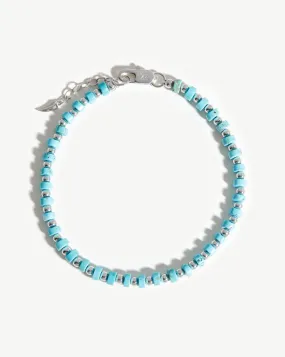 Beaded Bracelet | Silver Plated/Turquoise