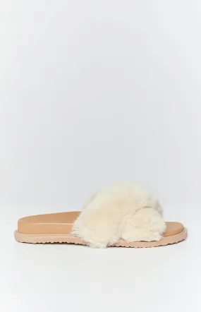 Billini Rafi Fawn Faux Fur Slide