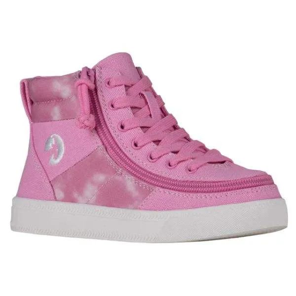 Billy Pink Tie Dye Kids High Top Adaptable Sneaker (EasyOn)