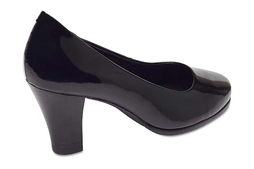 Clara Heel in Black Patent