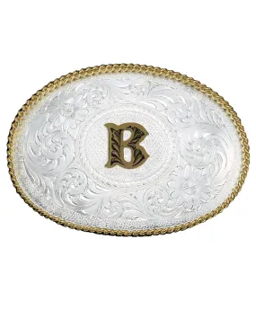 Engraved Initial B Medium Oval Buckle