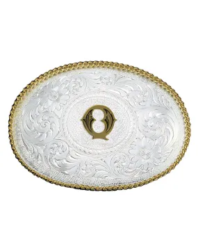 Engraved Initial Q Medium Oval Belt Buckle