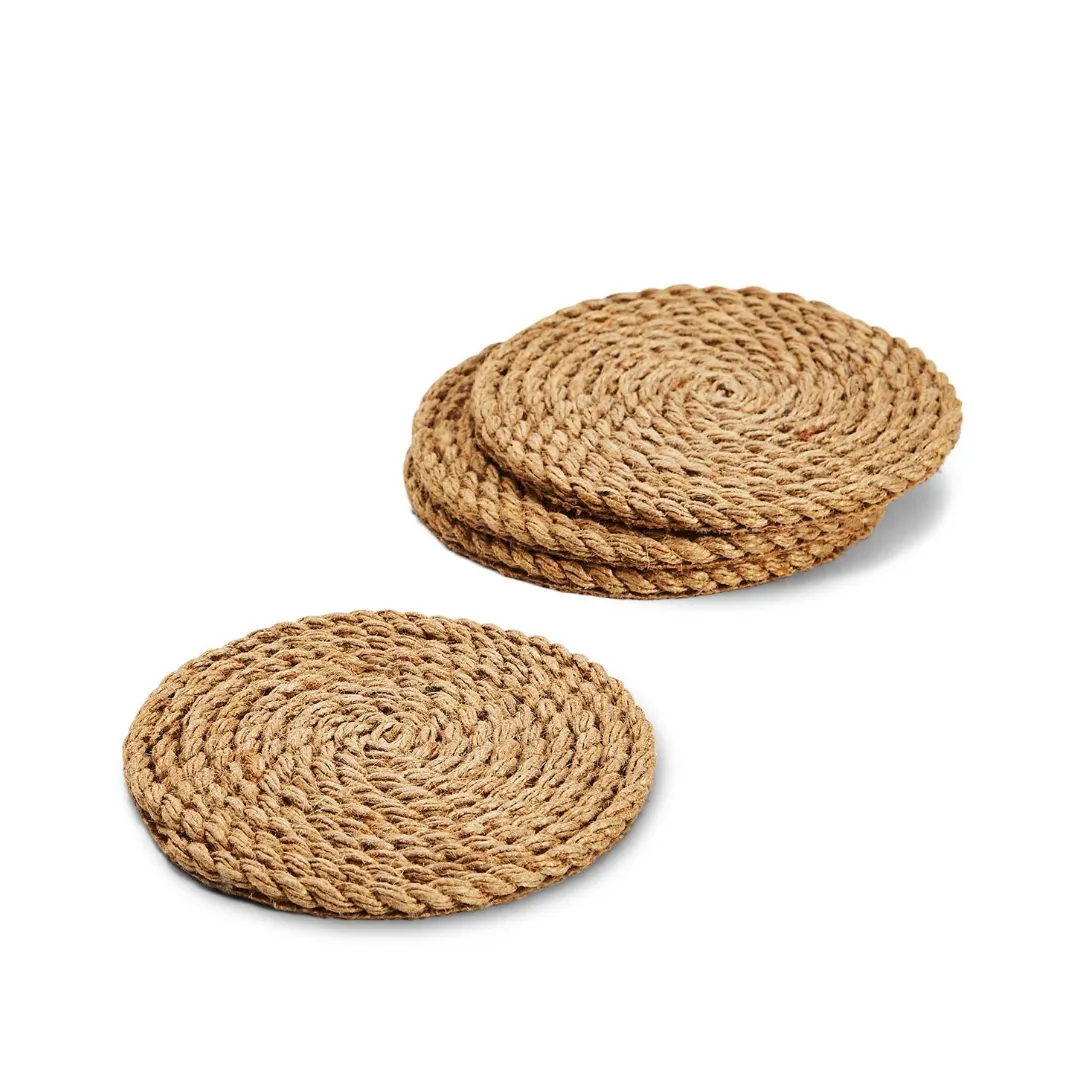 Full Circle Jute Coasters S/4