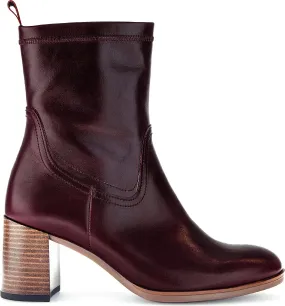 GABOR Burgundy Leather High Block Heel Boot 95168