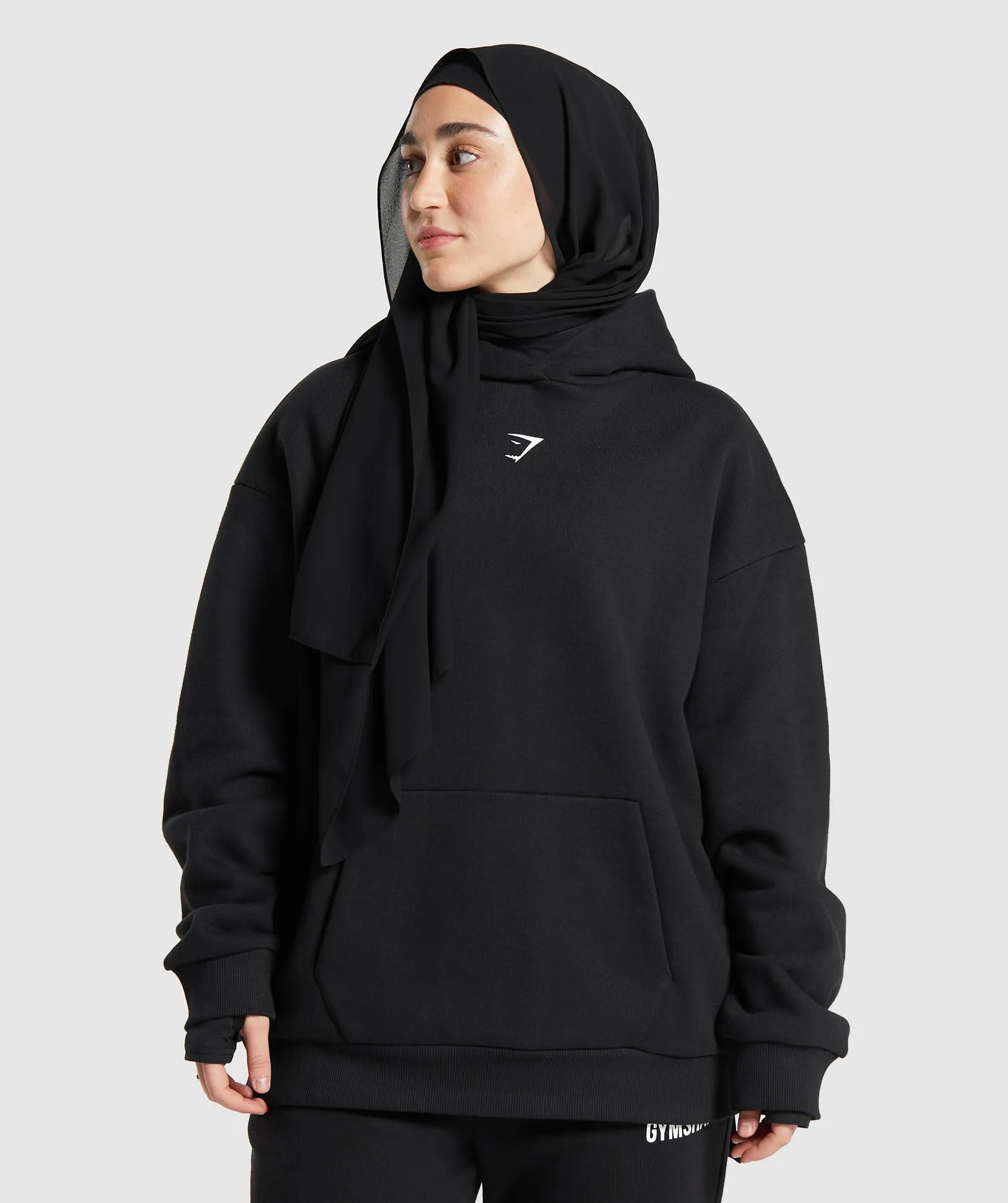 GS X Leana Deeb Oversized Graphic Hoodie - Black