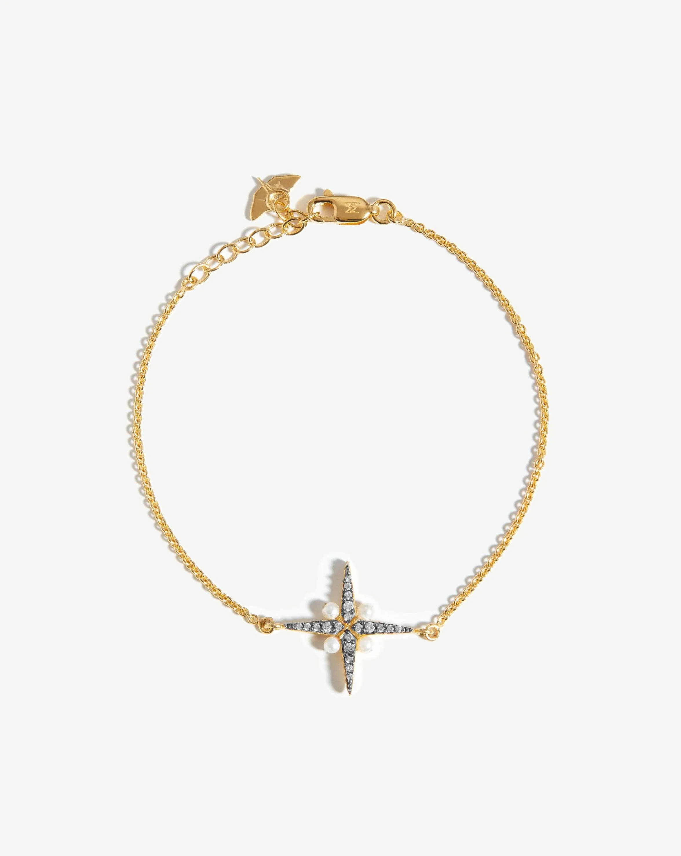 Harris Reed Pearl North Star Bracelet | 18ct Gold Vermeil/Pearl