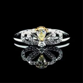 #LVNA2024 |  Crown Rare Yellow Colored Diamond Ring 18kt