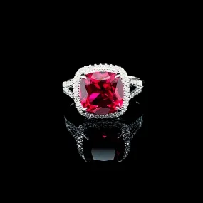 #LVNA2024 |  Cushion Red Ruby Gemstones Diamond Ring 14kt