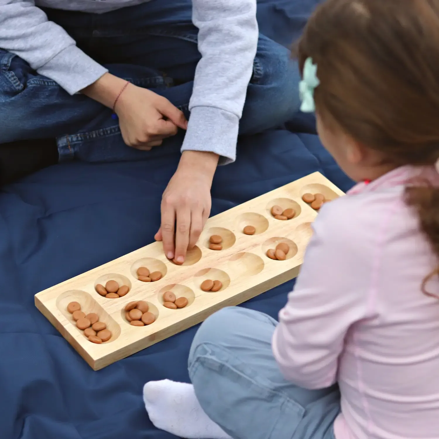 Mancala Game with Cotton Travel Bag - Indoor & Outdoor