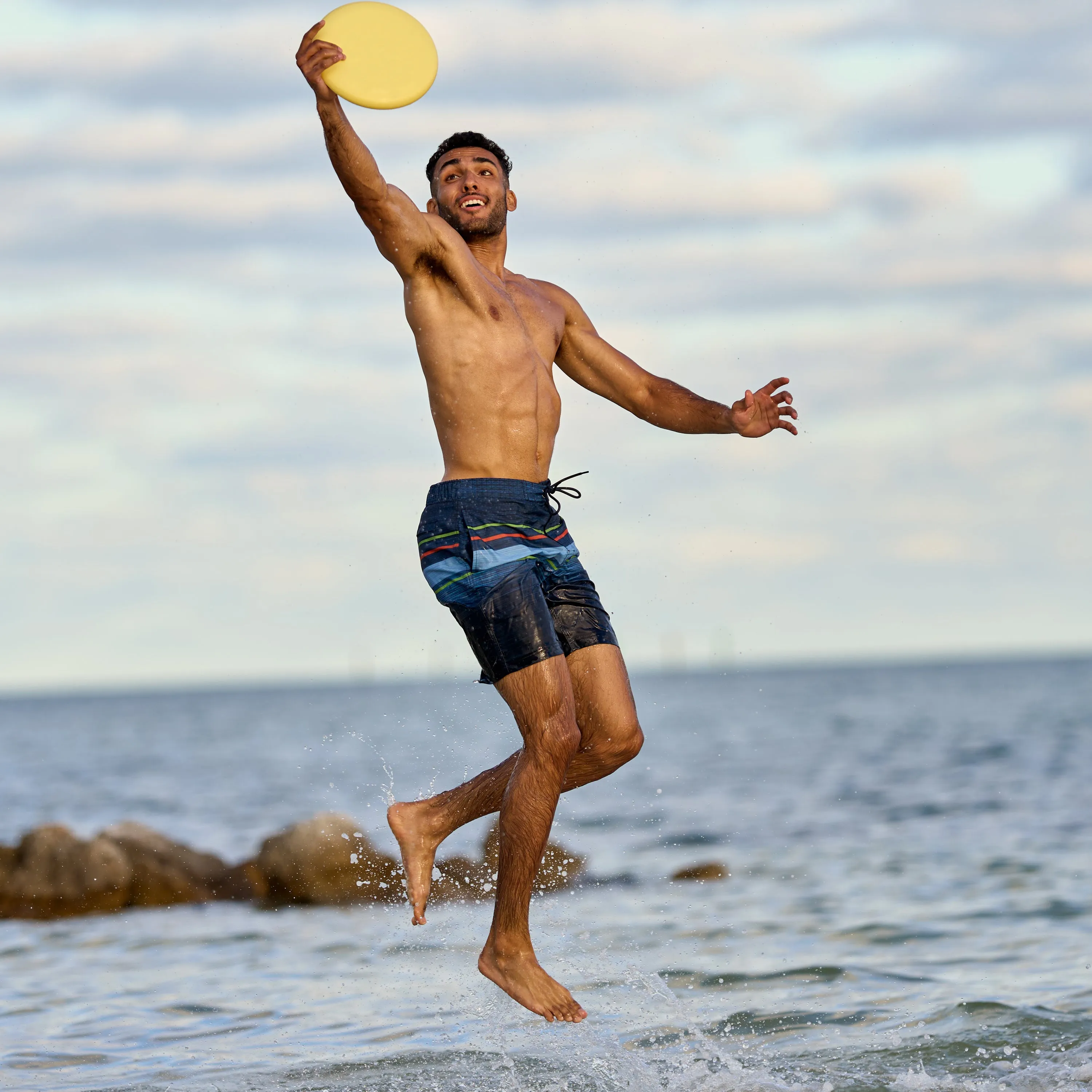 Men's Diamond Plate Stripe Surf Swim Short