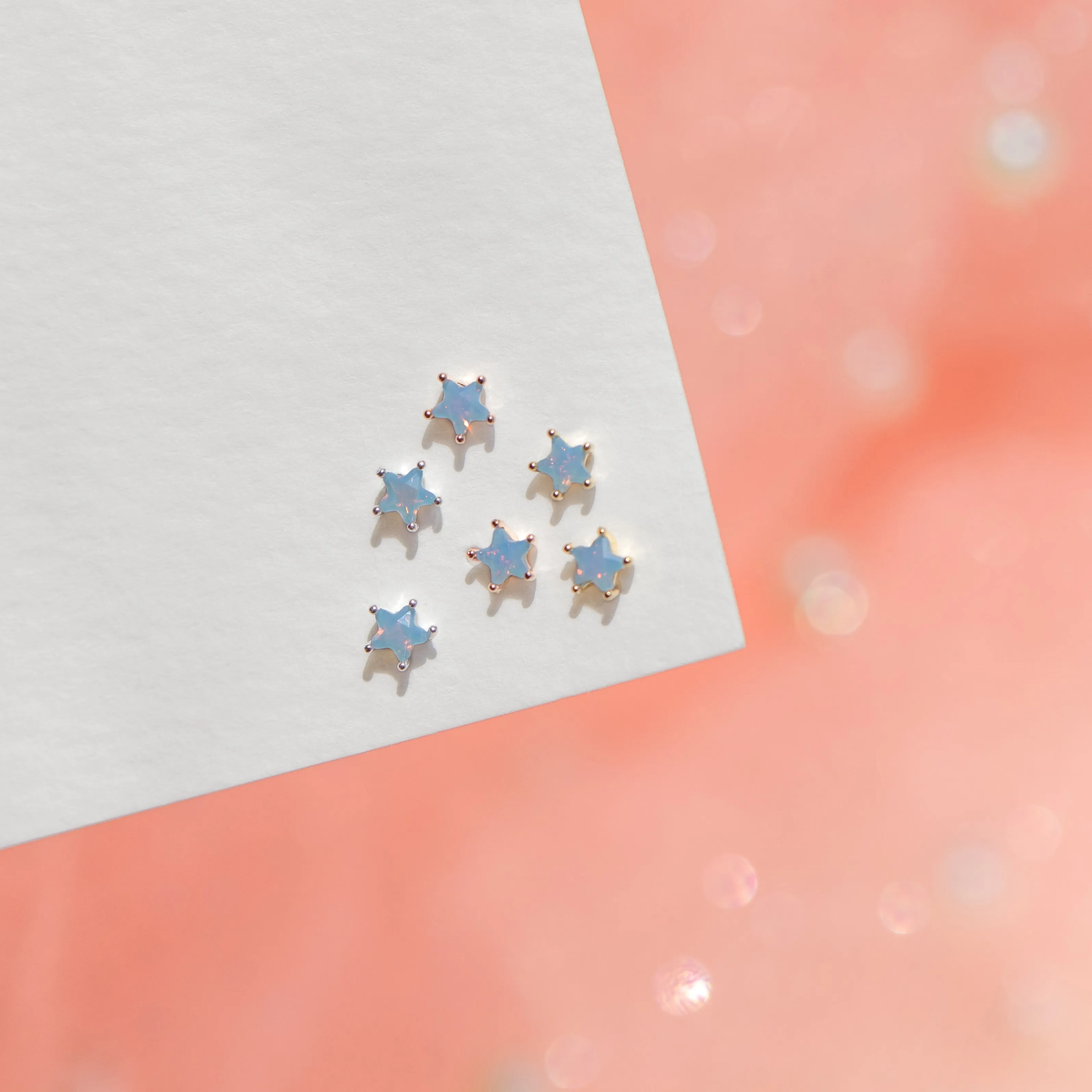 Milky Blue Star Studs