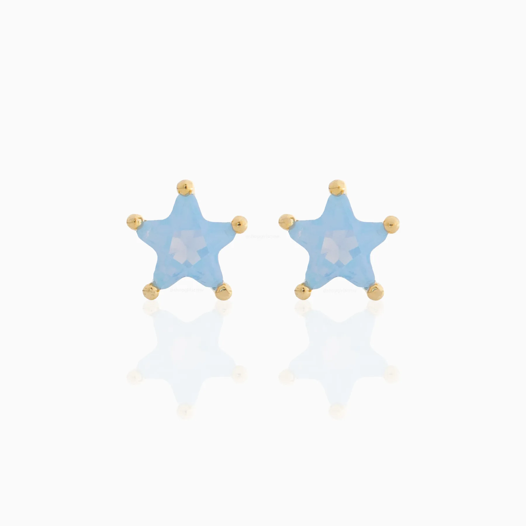 Milky Blue Star Studs