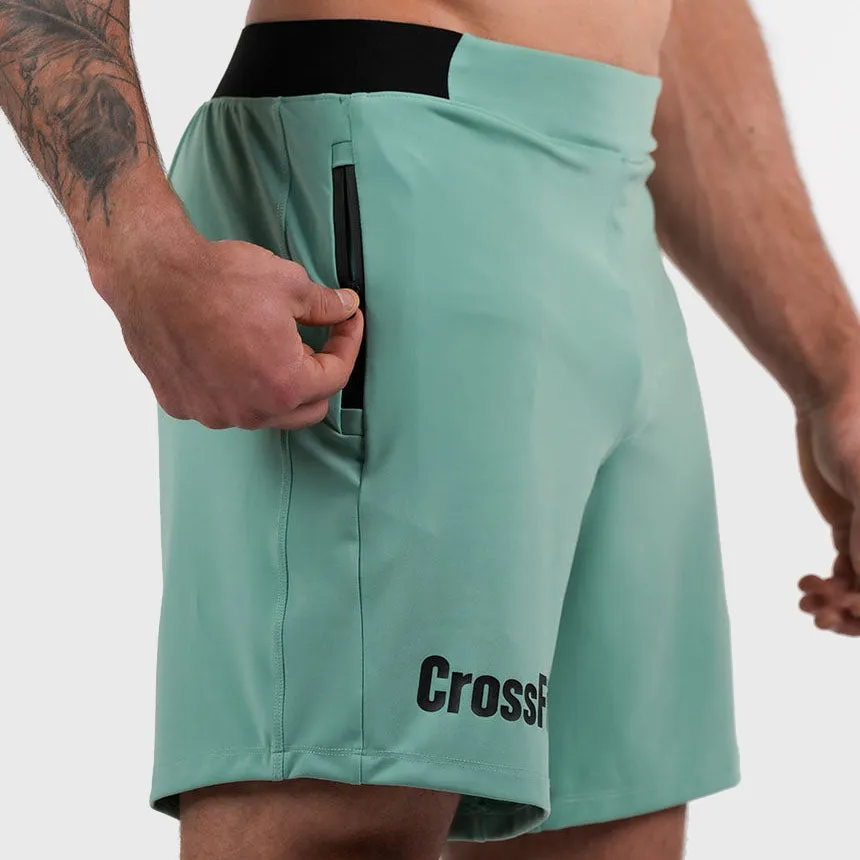 NORTHERN SPIRIT - CROSSFIT® KNIGHT MEN STRETCH SLIM FIT SHORT 7" - SHALE GREEN