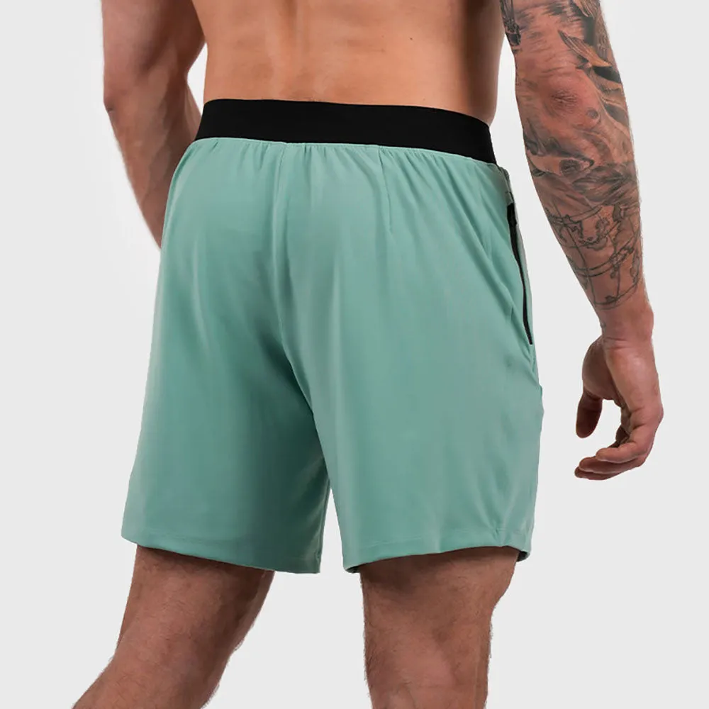 NORTHERN SPIRIT - CROSSFIT® KNIGHT MEN STRETCH SLIM FIT SHORT 7" - SHALE GREEN