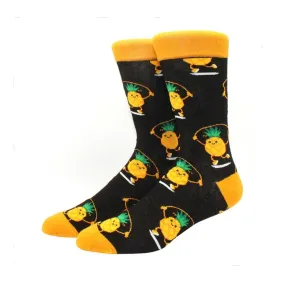 Pineapple Jumping Rope Socks from the Sock Panda (Adult Large - Men's Shoe Sizes 8-12)