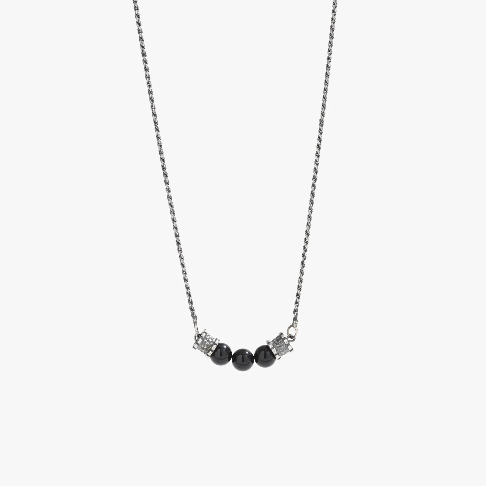 Sterling Silver Gamma Necklace with Black Onyx