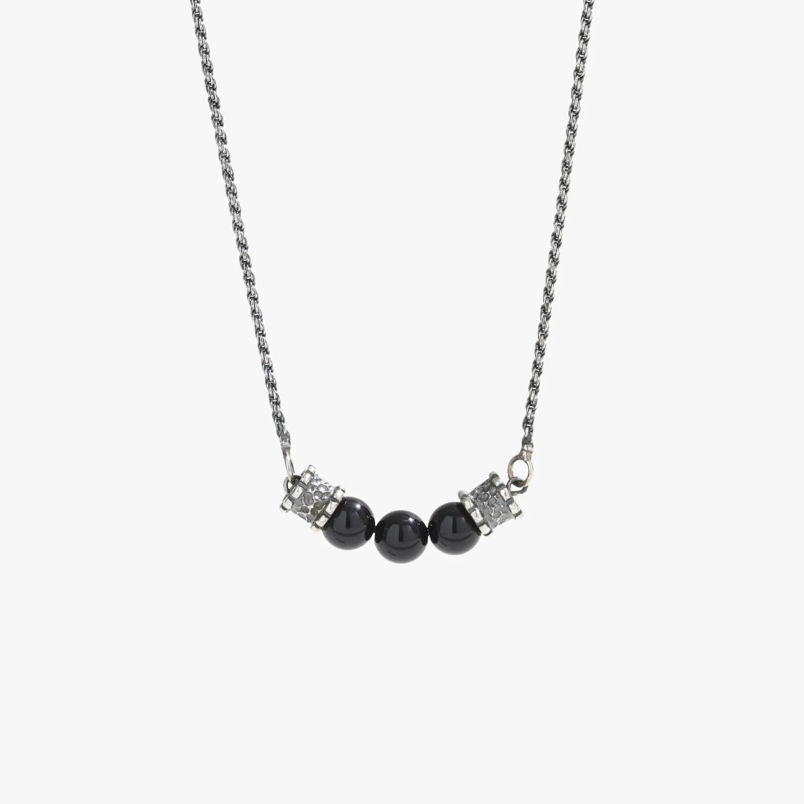 Sterling Silver Gamma Necklace with Black Onyx