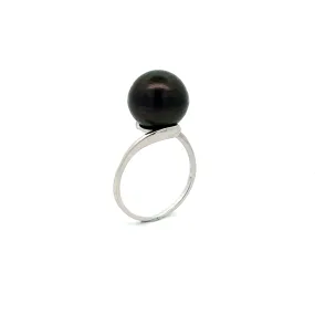 Sterling Silver Tahitian Cultured 11 -12 mm Pearl Ring