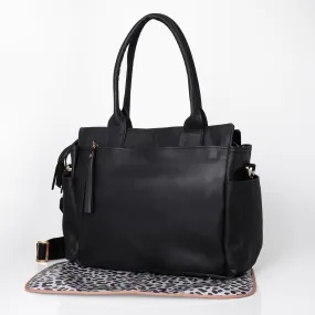 Thandana Noa Leather Nappy Bag | Black