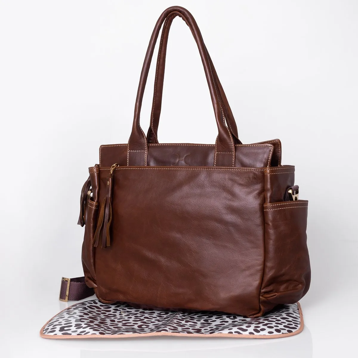 Thandana Noa Leather Nappy Bag | Tobacco