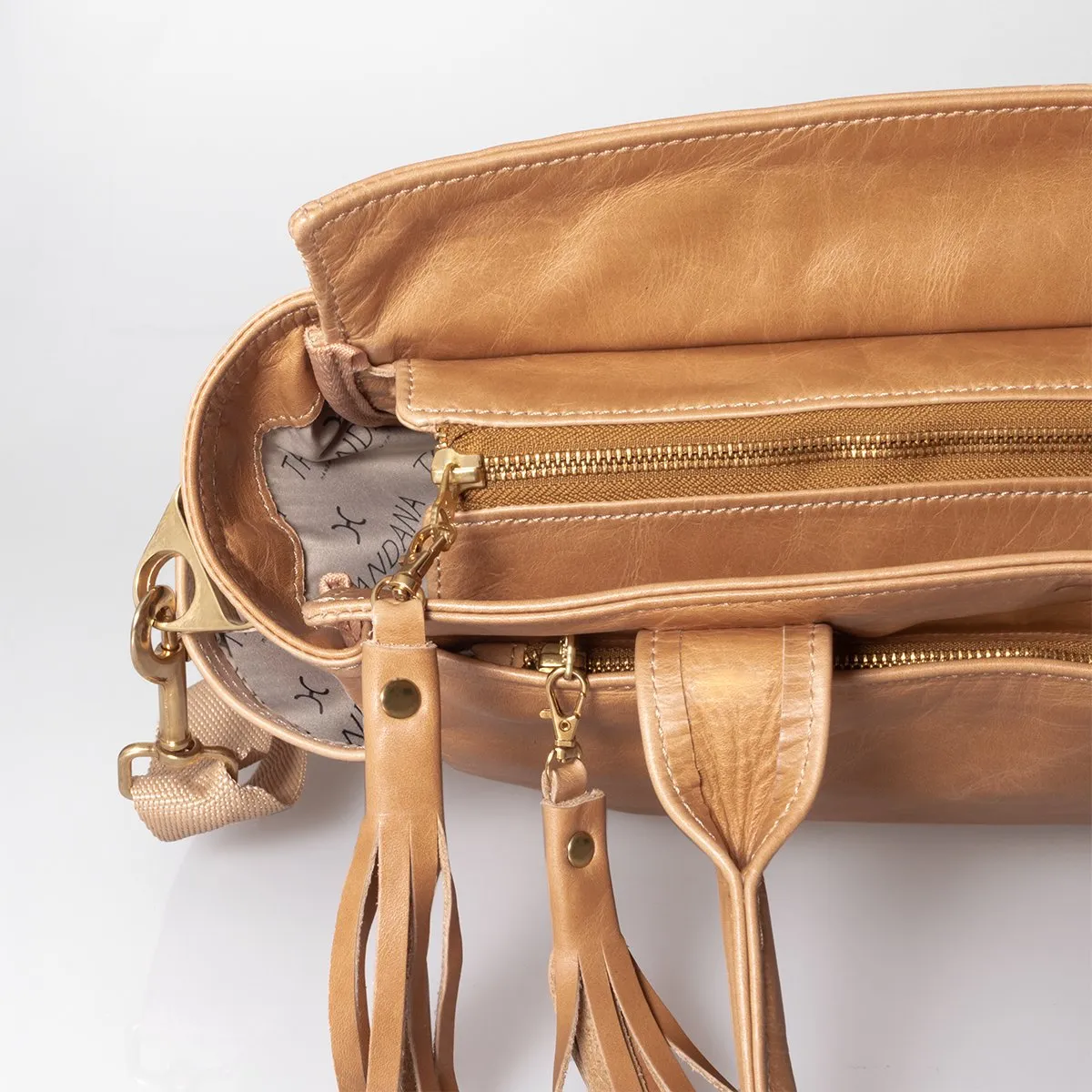 Thandana Noa Leather Nappy Bag | Tobacco