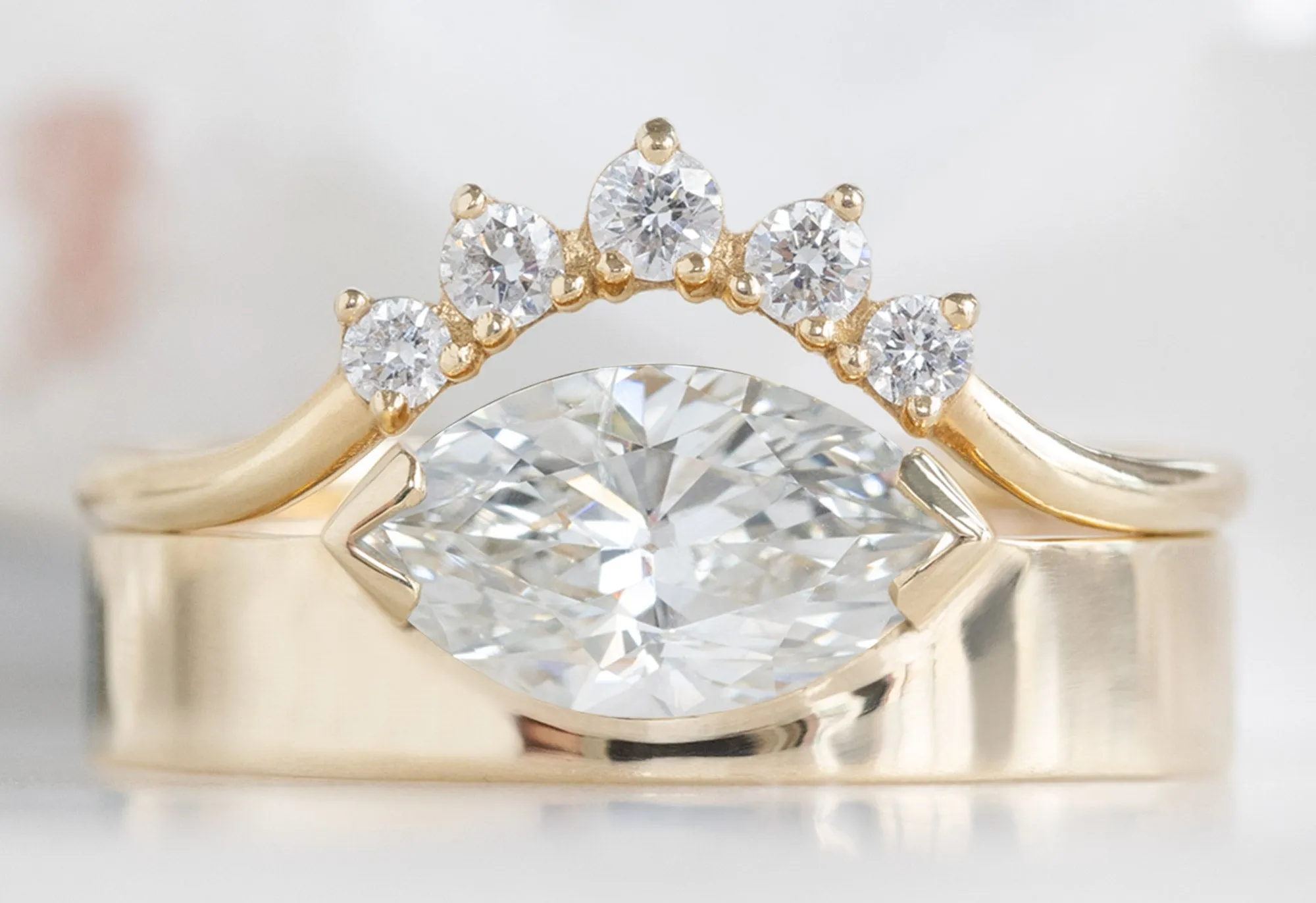 The Cigar Band with a .98ct White Marquise Diamond