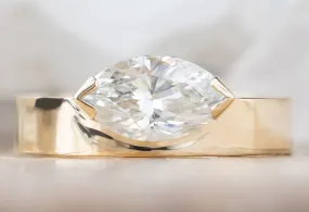 The Cigar Band with a .98ct White Marquise Diamond