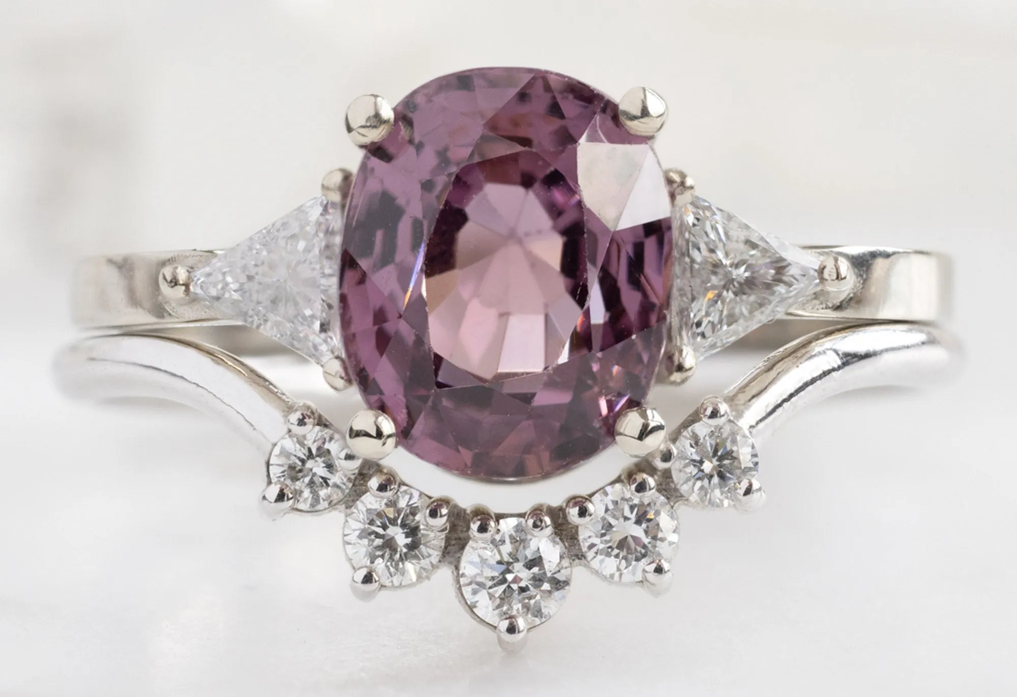 The Jade Ring with a 2.3ct Oval-Cut Magenta Spinel