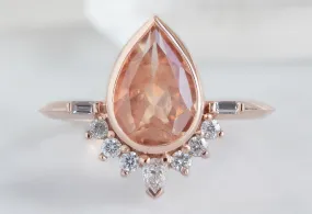 The Posy Ring with a 1.75ct Pear-Cut Sunstone