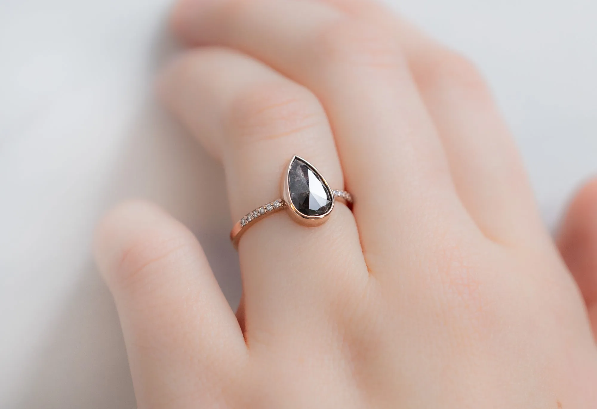 The Willow Ring with a Rose-Cut Black Diamond