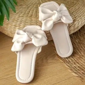 Trendy Bowknot, Open Toe Slippers For Girls, indoor   outdoor, Youth